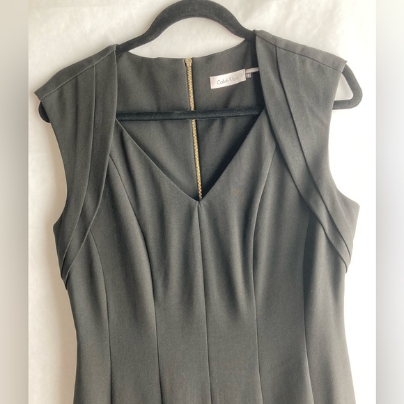 Womens Calvin Klein LBD Sweetheart Neckline Fit and Flare Black Dress 10 - Picture 3 of 7